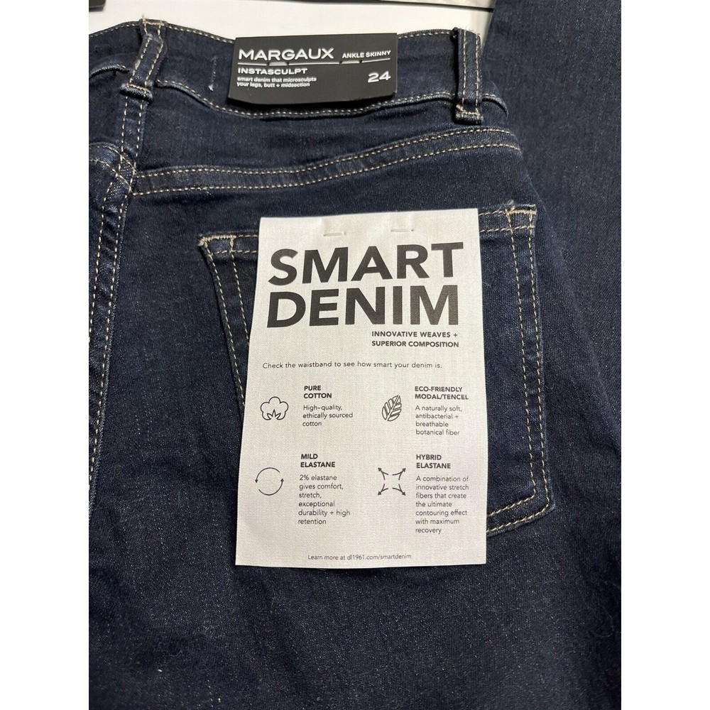 NWT - DL1961 Womens Margaux Instasculpt Dark Wash Ankle Skinny Jeans Size 24” - Picture 1 of 8